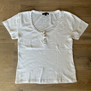 Frye Scoop Neck Henley T-shirt